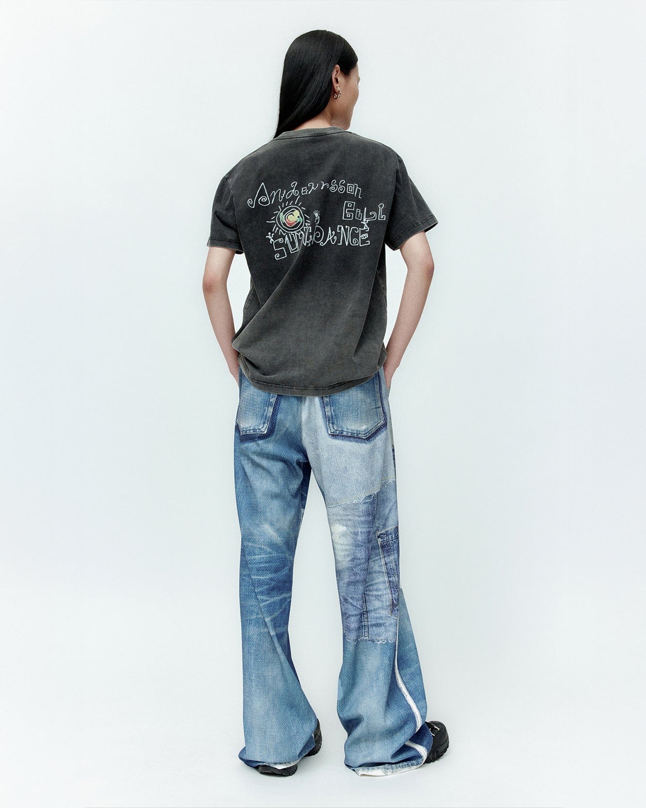 기타 UNISEX DENIM TROMPE LOEIL MESH PANTS apa828u(BLUE)