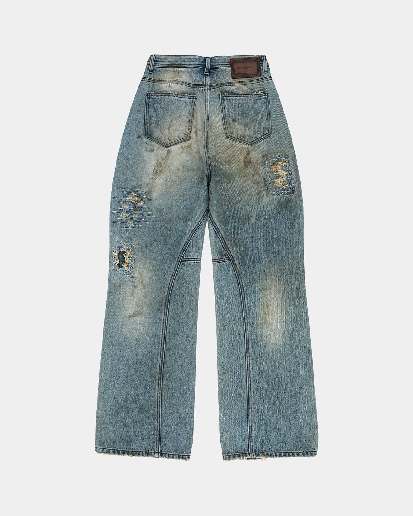 RESTOCK] UNISEX DESTROYED WIDE-LEG JEANS apa864u(BLUE) – Andersson