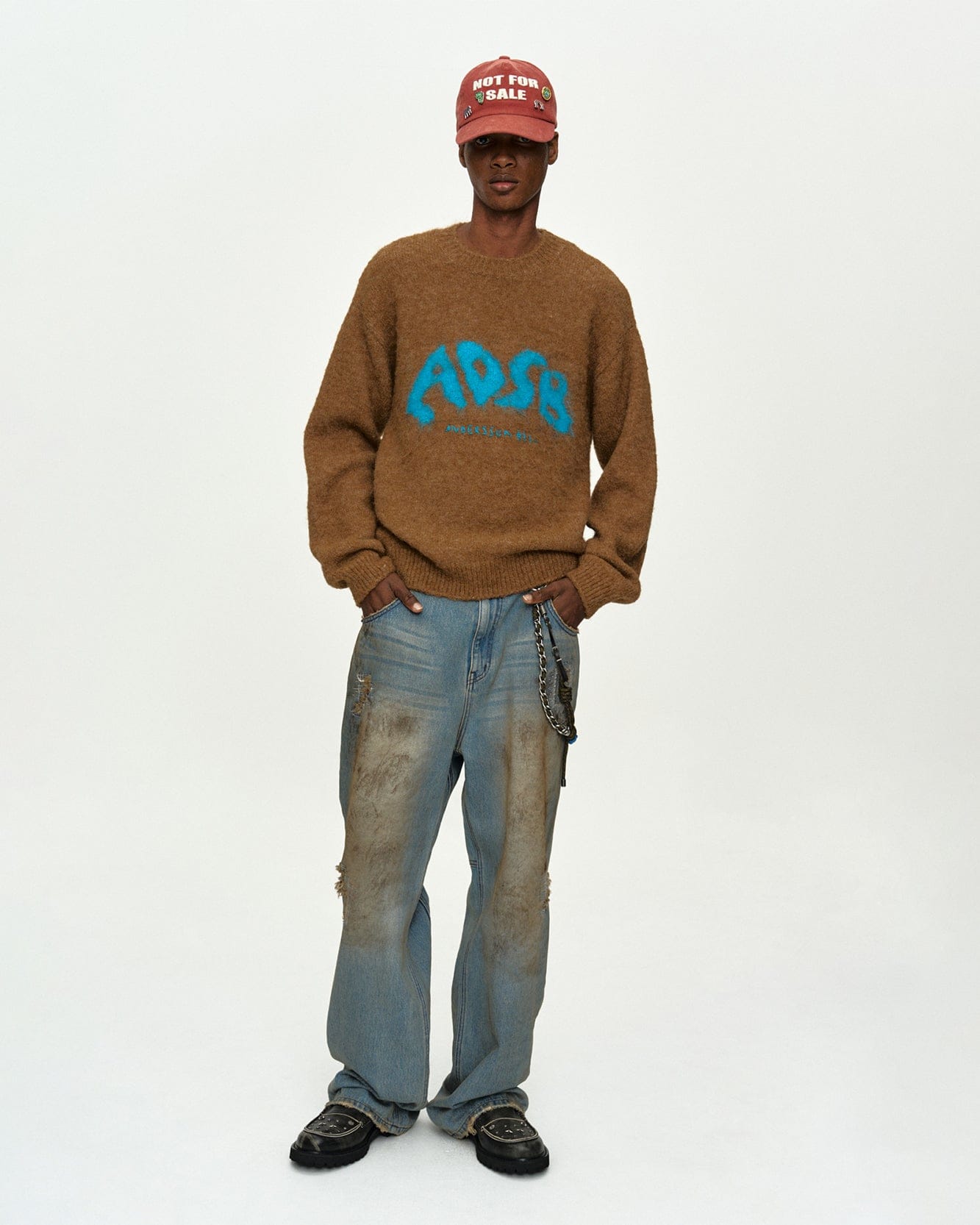RESTOCK] UNISEX DESTROYED WIDE-LEG JEANS apa864u(BLUE) – Andersson 