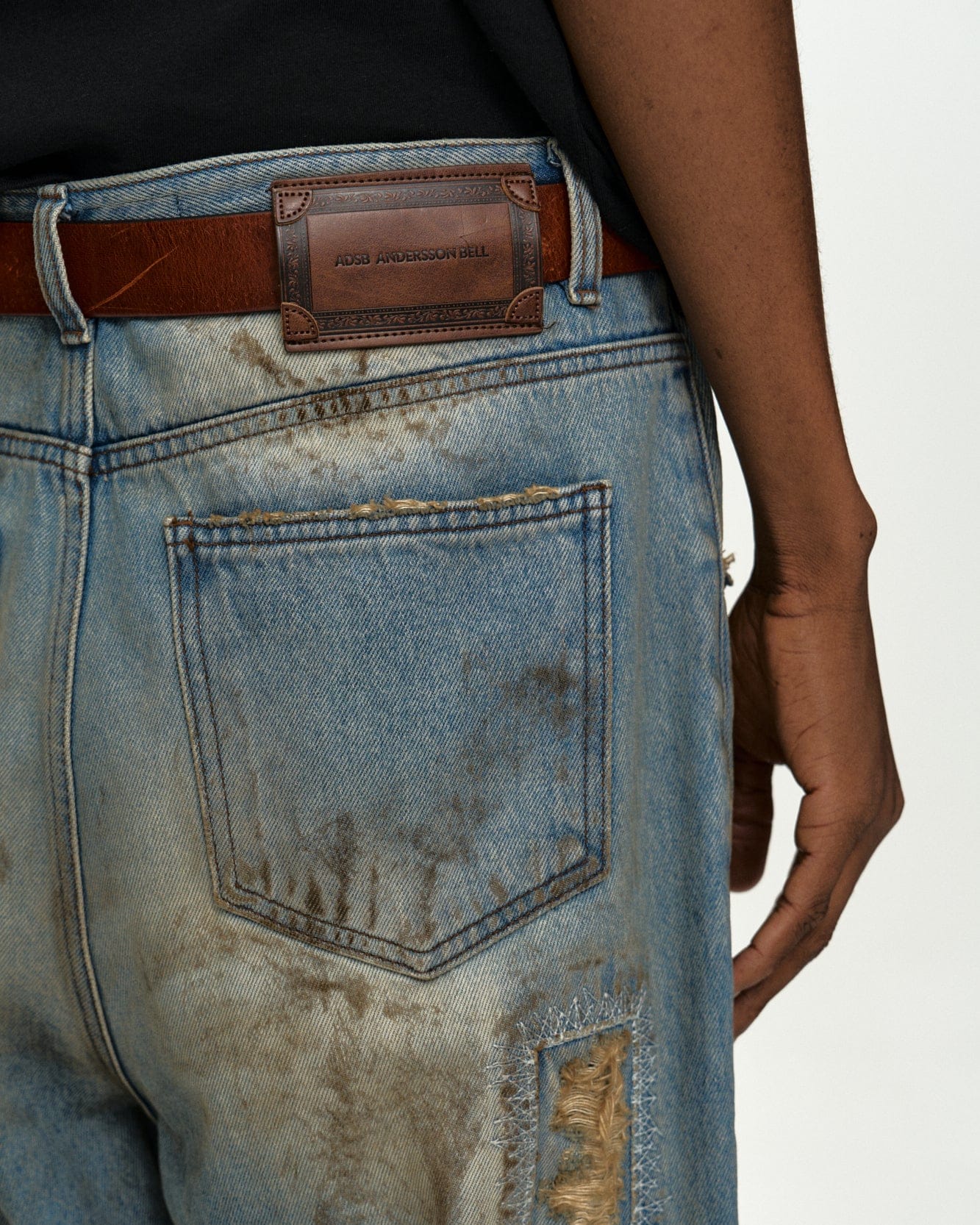 RESTOCK] UNISEX DESTROYED WIDE-LEG JEANS apa864u(BLUE) – Andersson 