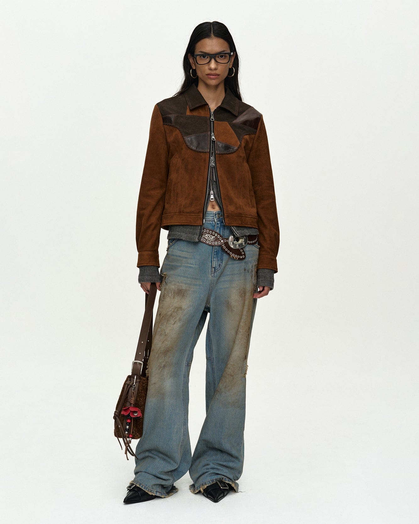 RESTOCK] UNISEX DESTROYED WIDE-LEG JEANS apa864u(BLUE) – Andersson 