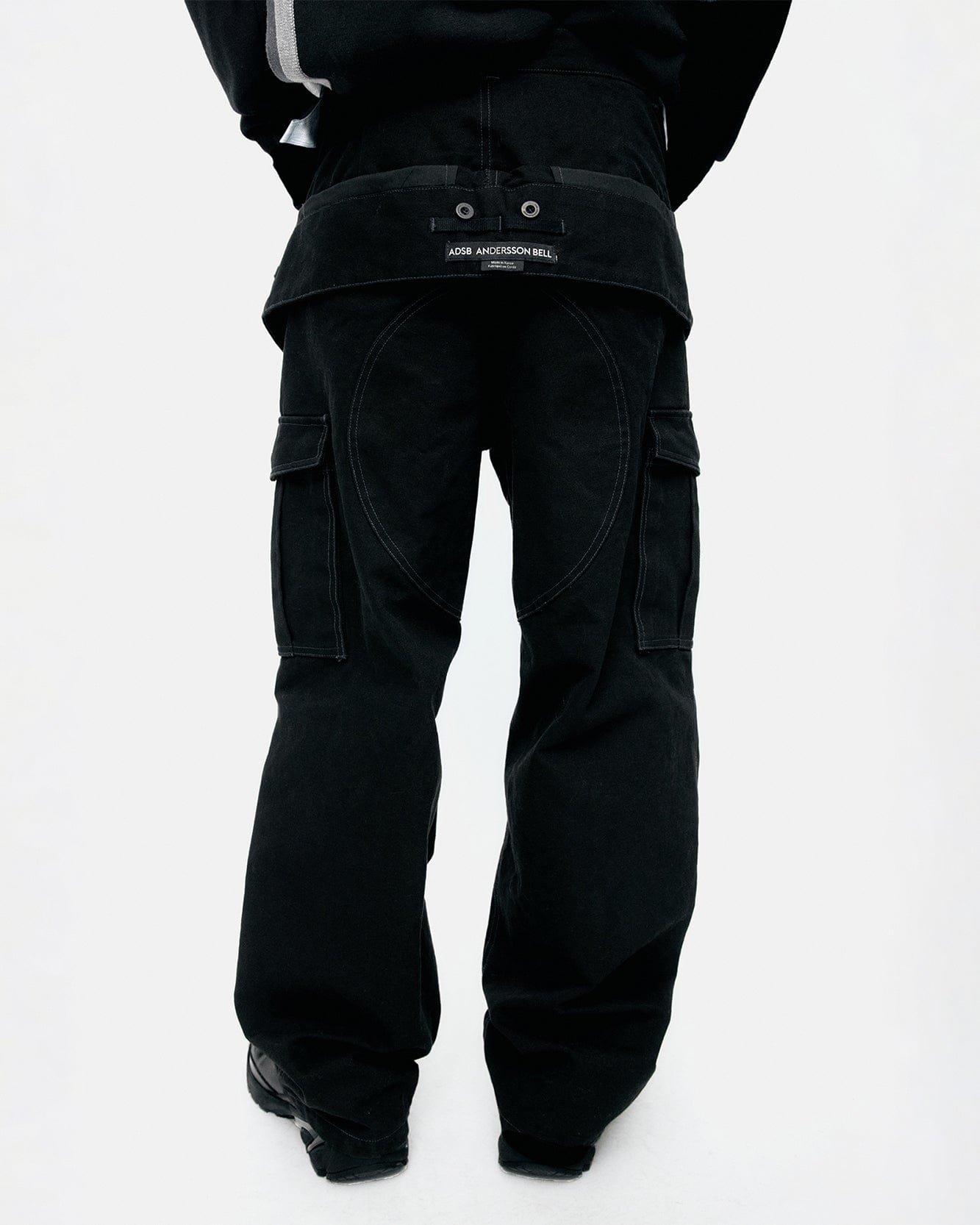 기타 UNISEX DOUBLE WAIST WORK WIDE-LEG JEANS apa834u(BLACK)