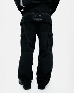 기타 UNISEX DOUBLE WAIST WORK WIDE-LEG JEANS apa834u(BLACK)