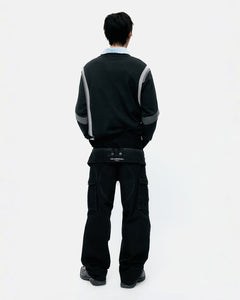 기타 UNISEX DOUBLE WAIST WORK WIDE-LEG JEANS apa834u(BLACK)