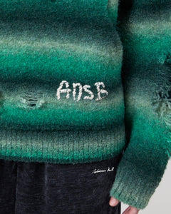 기타 UNISEX GRADIENT DISTRESSED HOODIE atb1391u(GREEN)