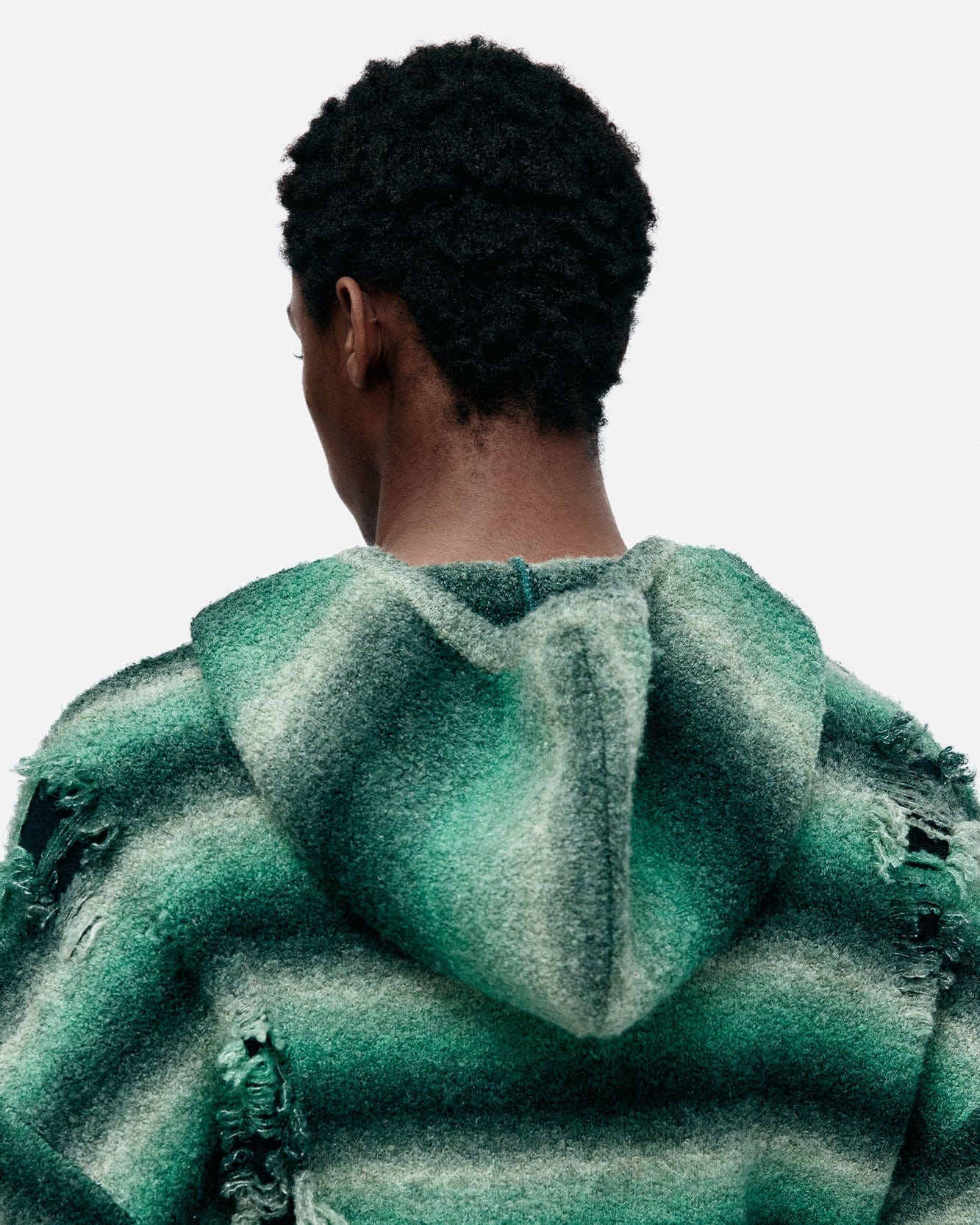 기타 UNISEX GRADIENT DISTRESSED HOODIE atb1391u(GREEN)