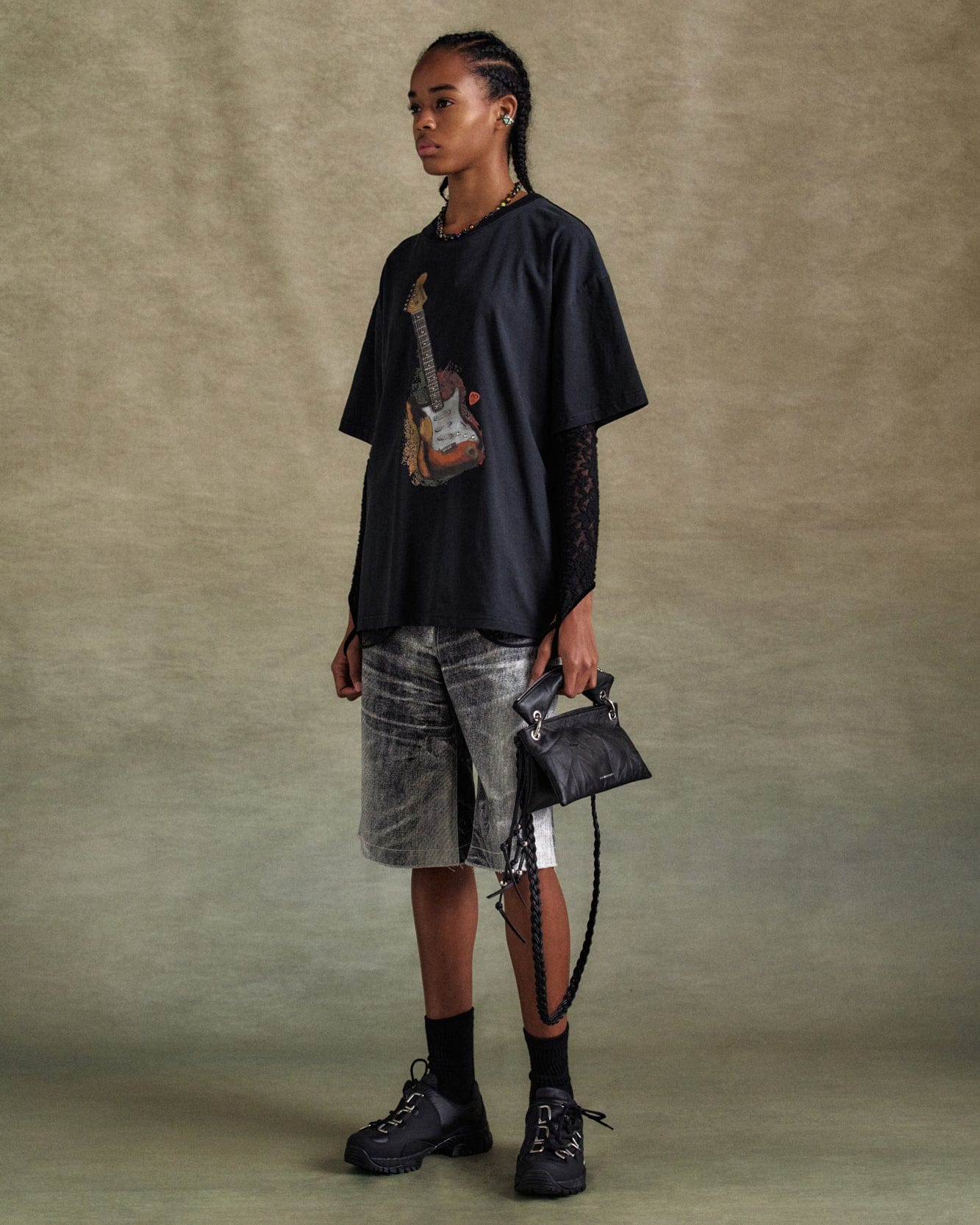 기타 UNISEX GUITAR T-SHIRT atb1250u(BLACK)