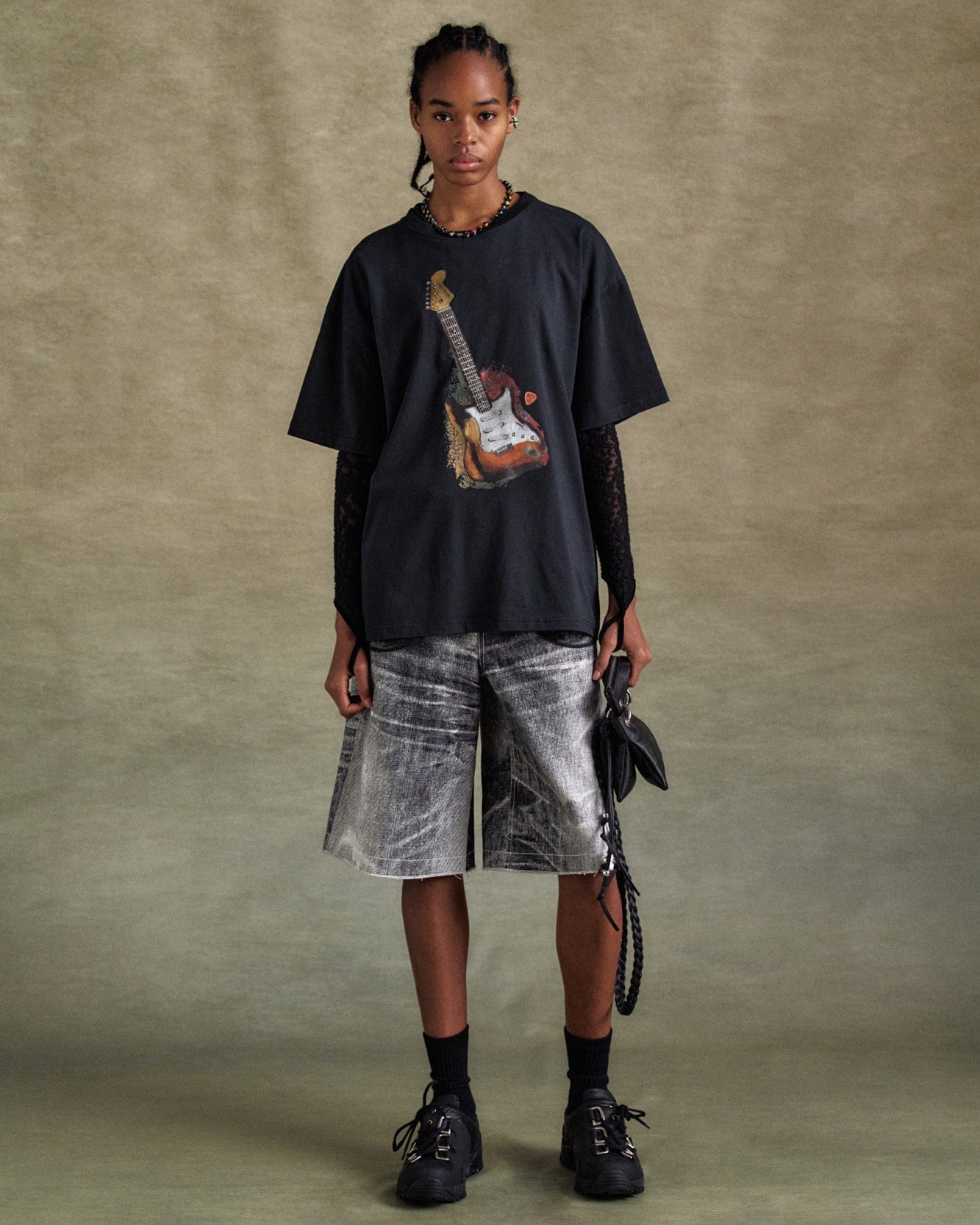 기타 UNISEX GUITAR T-SHIRT atb1250u(BLACK)