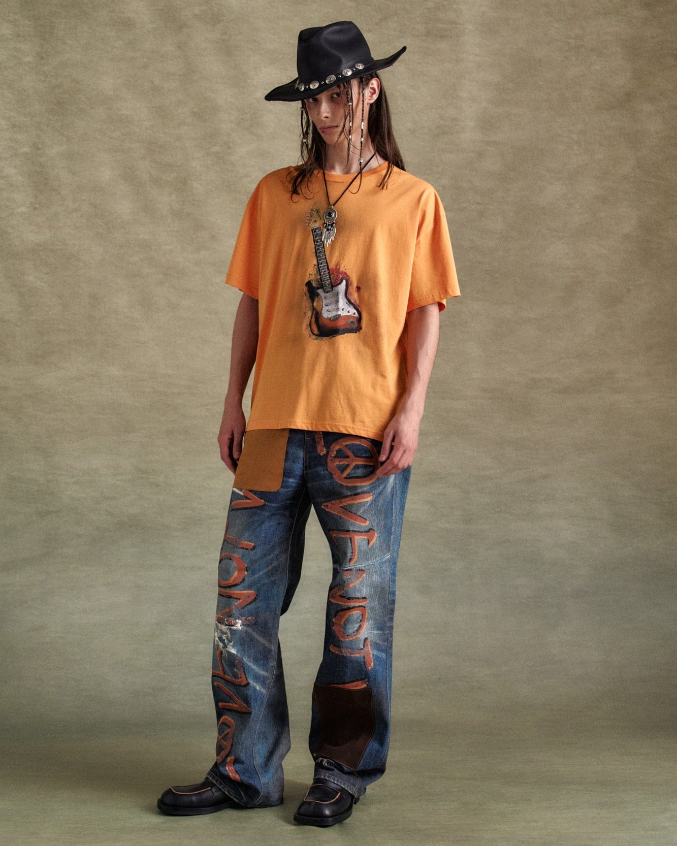 기타 UNISEX GUITAR T-SHIRT atb1250u(ORANGE)