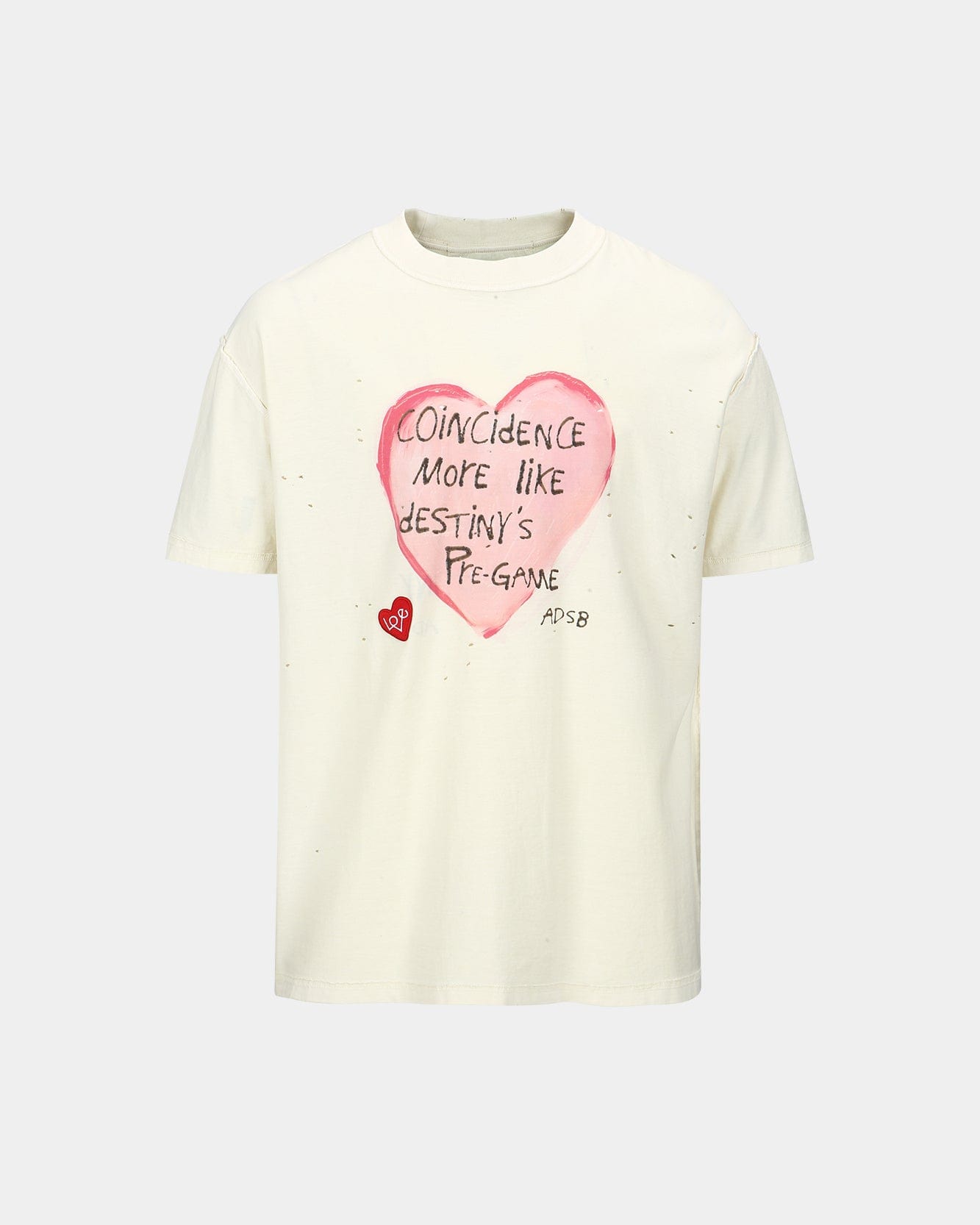8/7 Scheduled Delivery] UNISEX HEART MESSAGE T-SHIRT atb1251u(ECRU