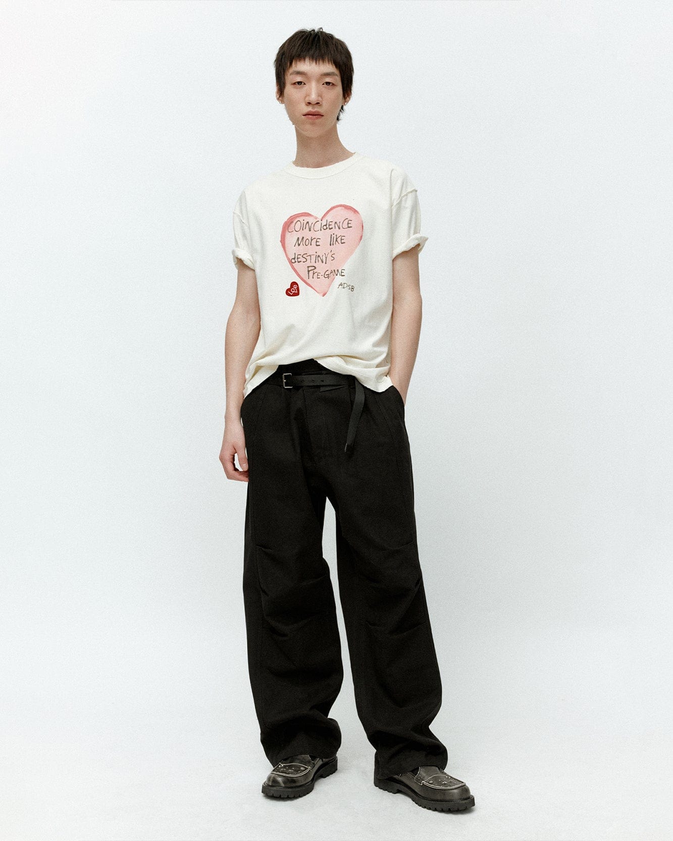 UNISEX HEART MESSAGE T-SHIRT atb1251u(ECRU) – Andersson Bell