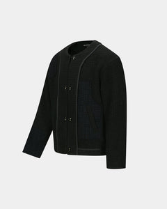 기타 UNISEX INSIDE OUT TWEED CARDIGAN awa732u(BLACK)