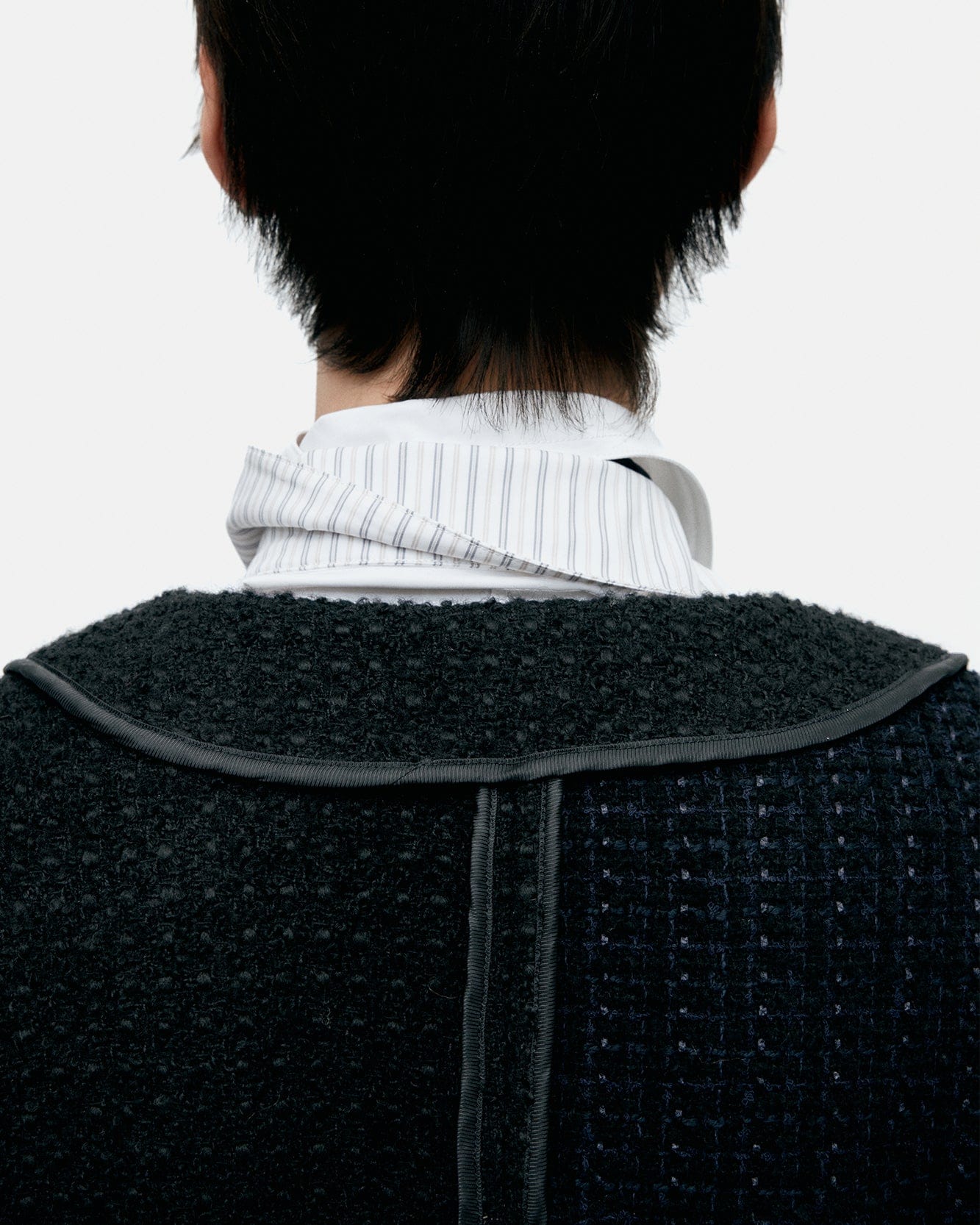 기타 UNISEX INSIDE OUT TWEED CARDIGAN awa732u(BLACK)
