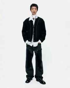 기타 UNISEX INSIDE OUT TWEED CARDIGAN awa732u(BLACK)