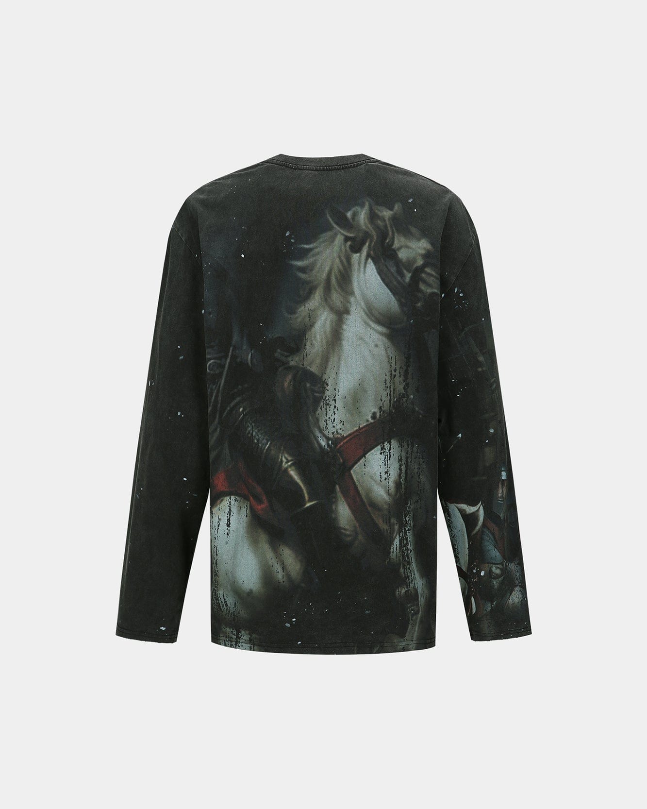 기타 UNISEX KNIGHT PRINTED LONG SLEEVE T-SHIRT atb1377u(CHARCOAL)