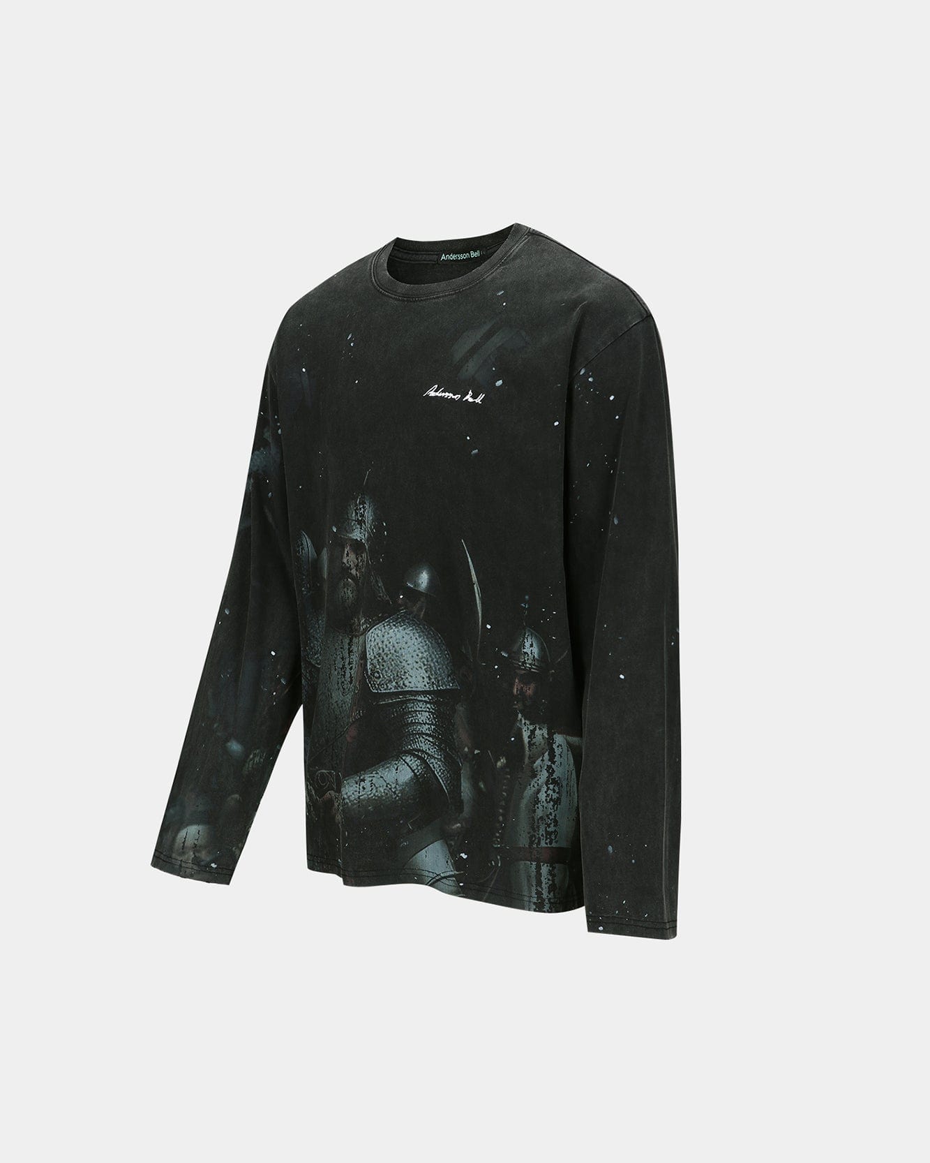 기타 UNISEX KNIGHT PRINTED LONG SLEEVE T-SHIRT atb1377u(CHARCOAL)