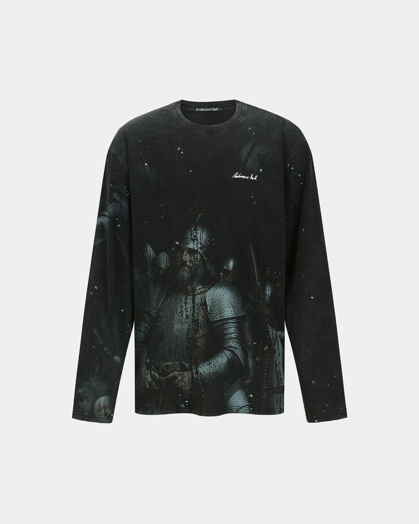 기타 UNISEX KNIGHT PRINTED LONG SLEEVE T-SHIRT atb1377u(CHARCOAL)