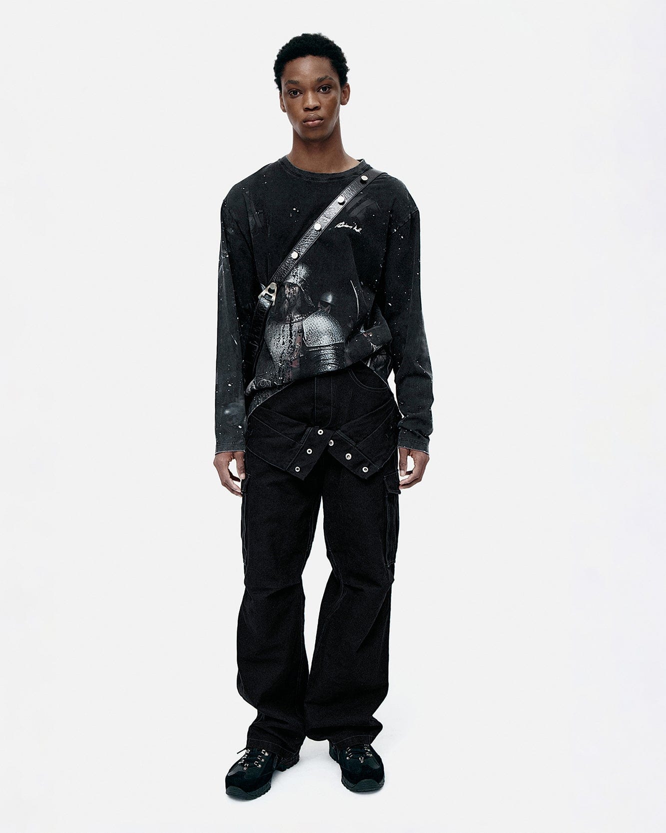 기타 UNISEX KNIGHT PRINTED LONG SLEEVE T-SHIRT atb1377u(CHARCOAL)
