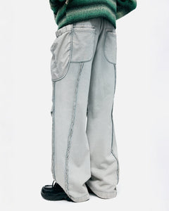 기타 UNISEX LAYERED WIDE-LEG SWEATPANTS apa852u(GREY)