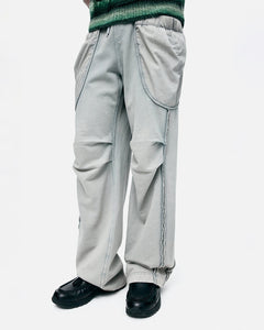 기타 UNISEX LAYERED WIDE-LEG SWEATPANTS apa852u(GREY)
