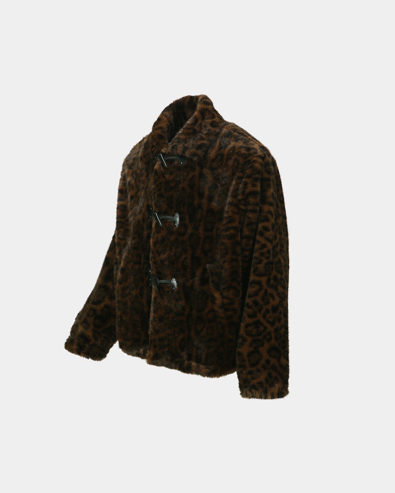 기타 UNISEX LEOPARD FUR DUFFLE JACKET awa735u(BROWN)