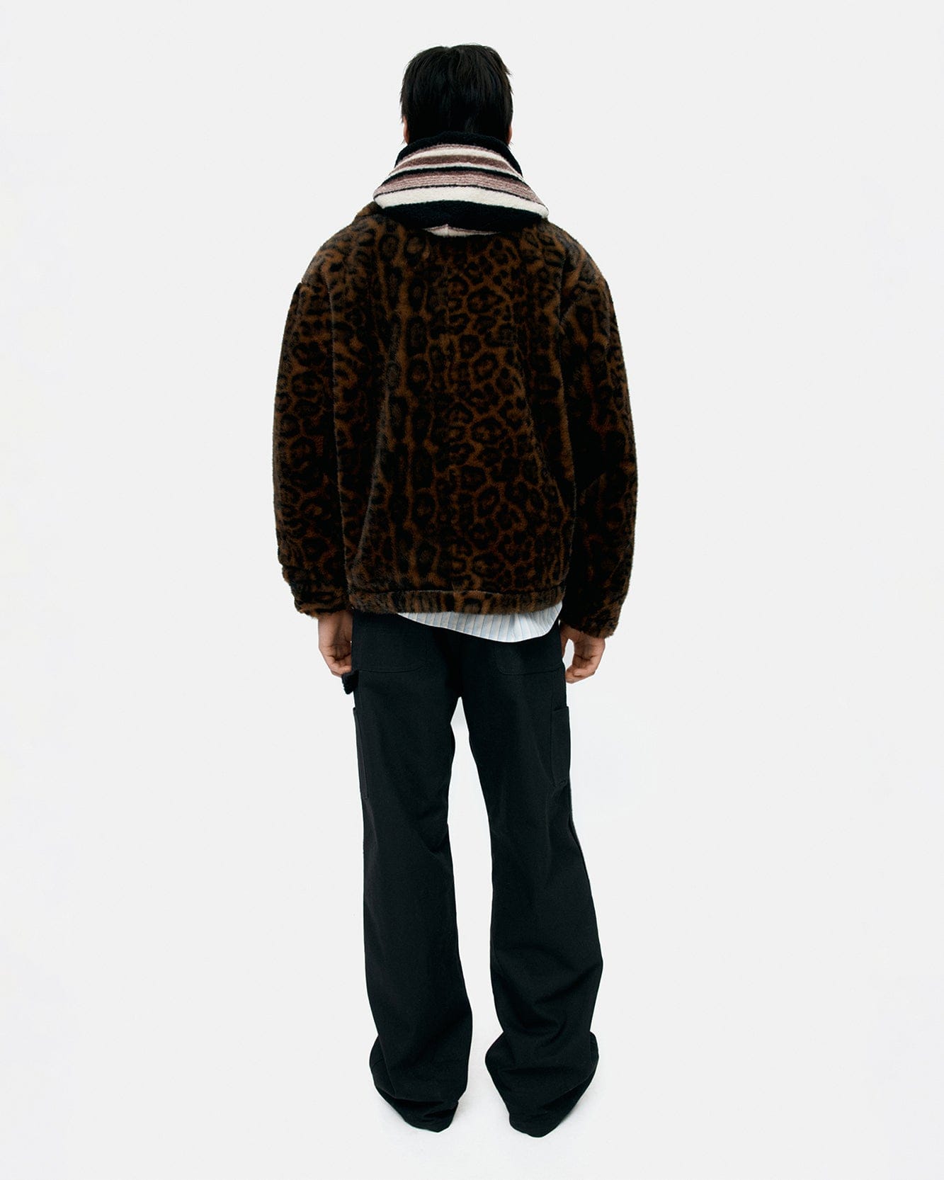기타 UNISEX LEOPARD FUR DUFFLE JACKET awa735u(BROWN)