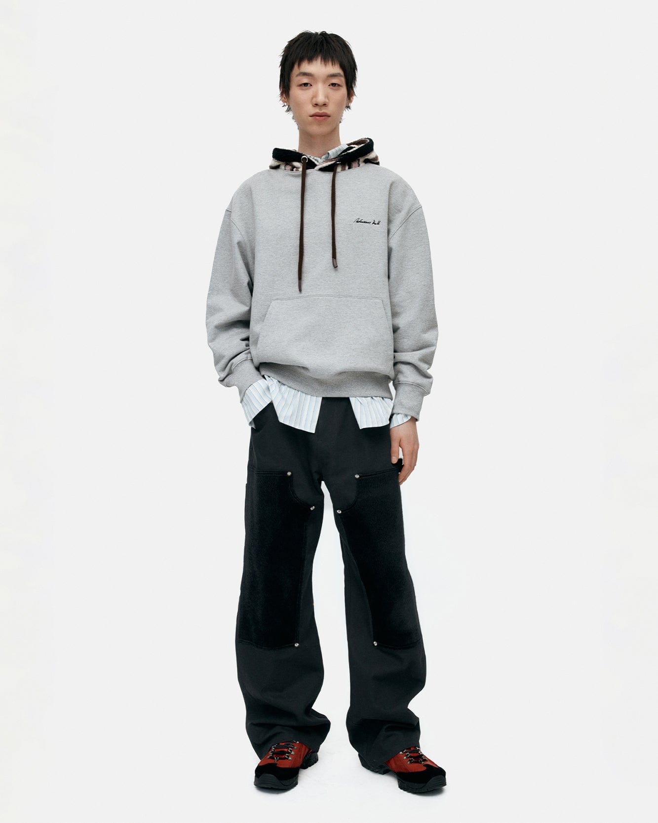 기타 UNISEX LOGO EMBROIDERY HOODIE atb1379u(GREY)