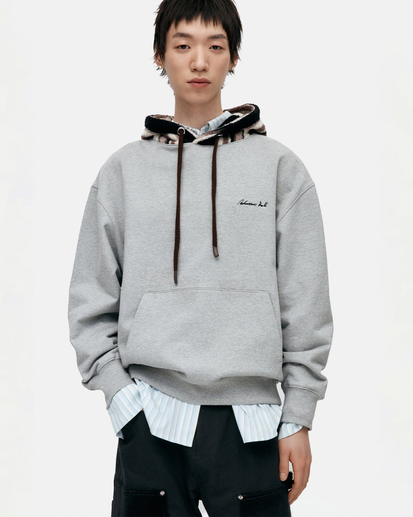 기타 UNISEX LOGO EMBROIDERY HOODIE atb1379u(GREY)