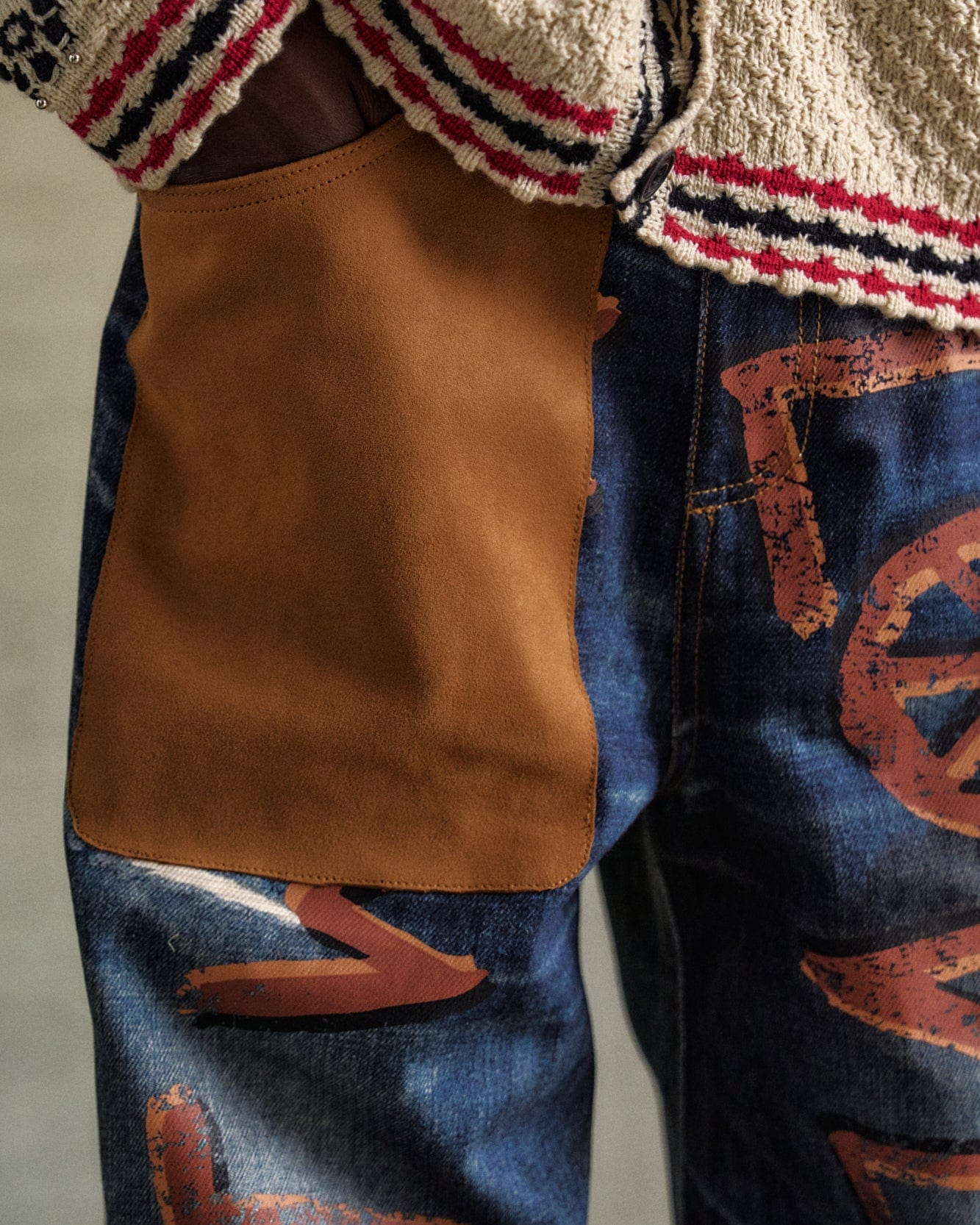 기타 UNISEX LOVE PRINTED DENIM TROMPE L`OEIL JEANS apa790u(BLUE)