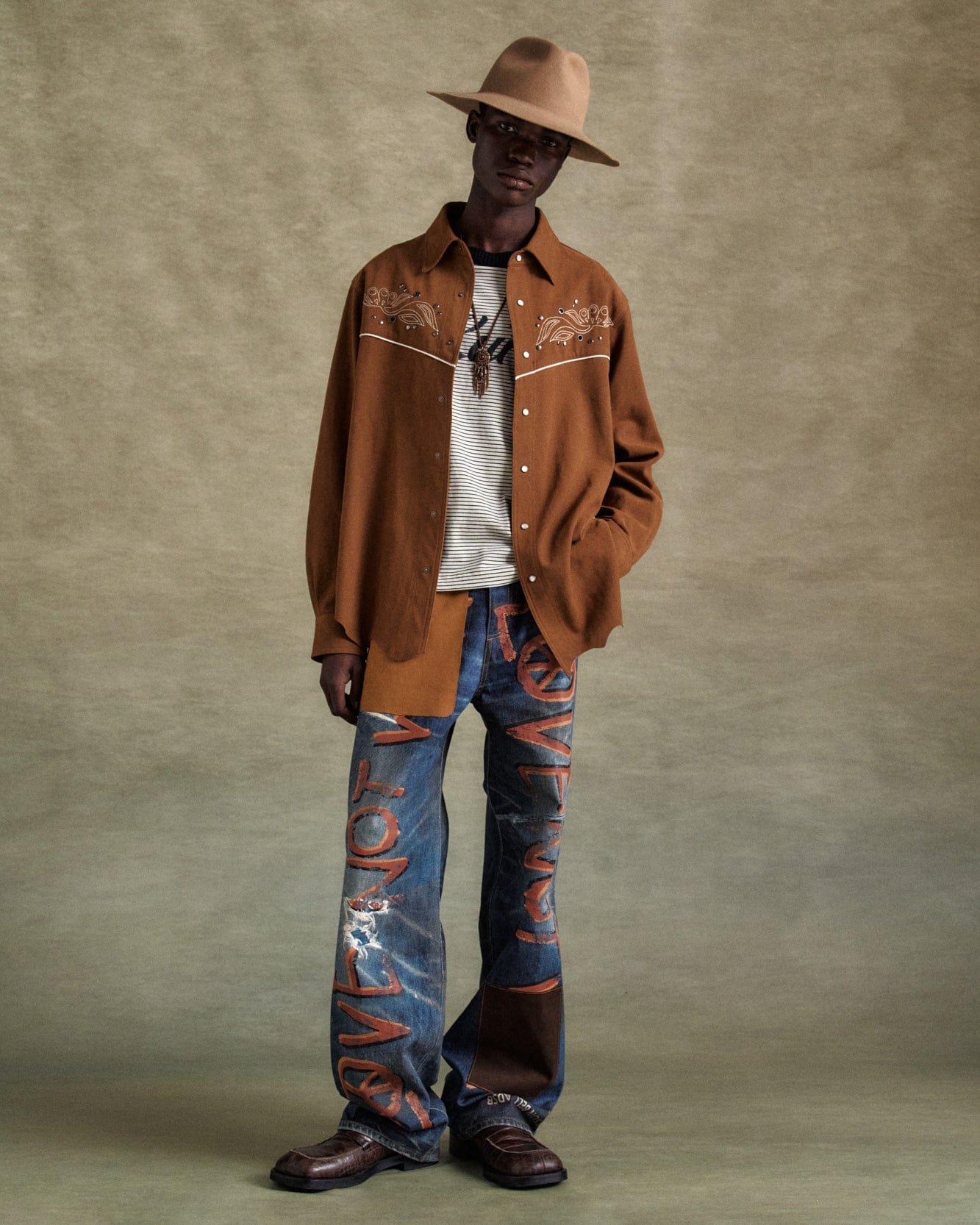 기타 UNISEX LOVE PRINTED DENIM TROMPE L`OEIL JEANS apa790u(BLUE)