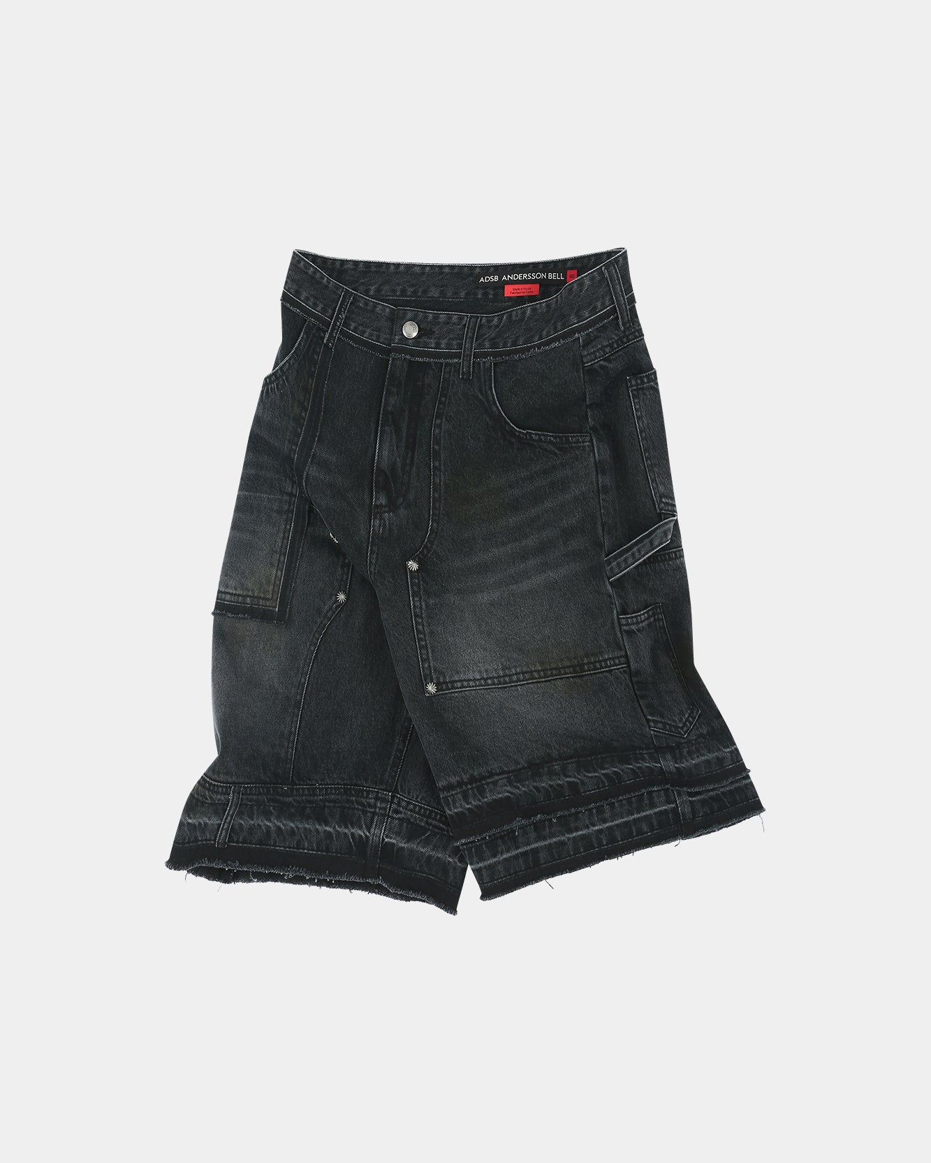 UNISEX PATCHWORK DENIM SHORTS apa806u(BLACK) – Andersson Bell