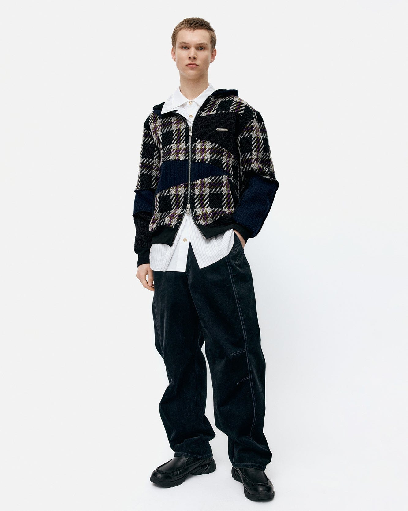 기타 UNISEX PATCHWORK HOOD ZIP-UP atb1343u(MULTI)