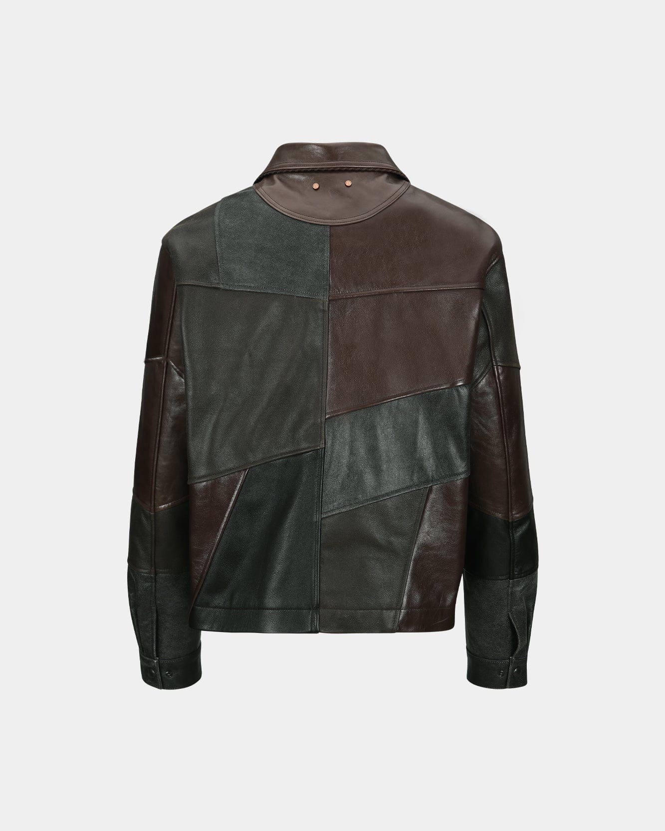 기타 UNISEX PATCHWORK LEATHER JACKET awa730u(BLACK/BROWN)