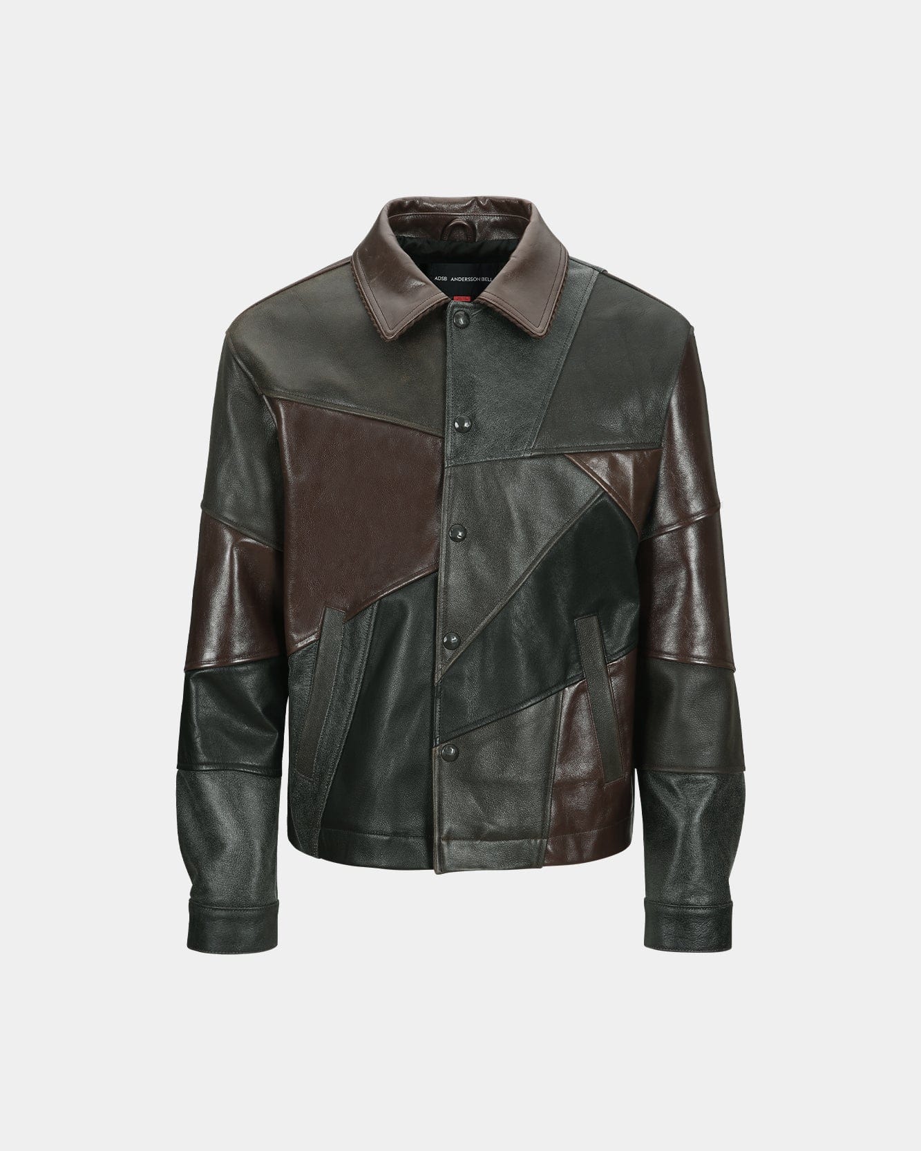기타 UNISEX PATCHWORK LEATHER JACKET awa730u(BLACK/BROWN)