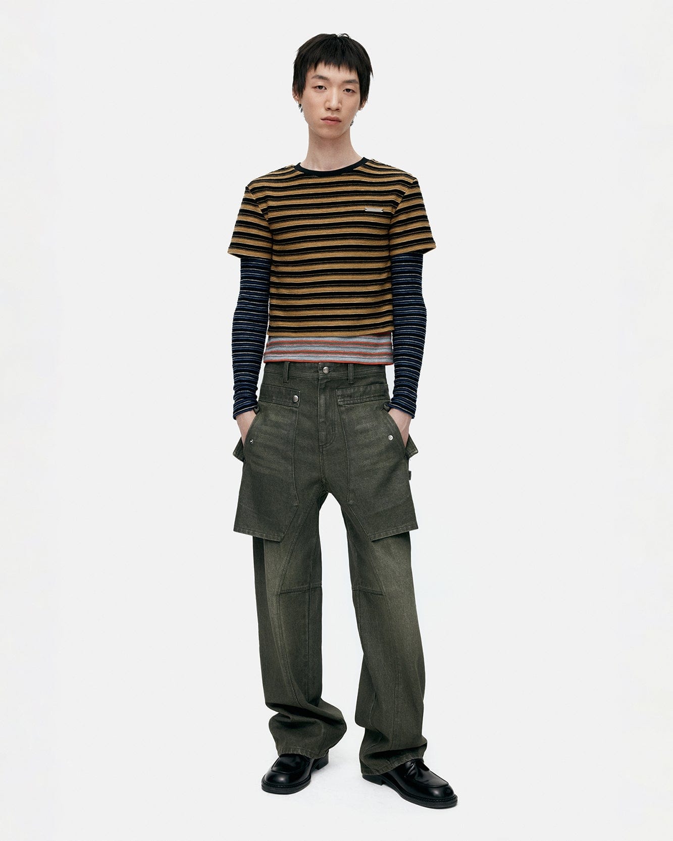 기타 UNISEX RAPTOR LAYERED WIDE-LEG JEANS apa837u(WASHED GREEN)