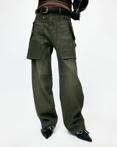 기타 UNISEX RAPTOR LAYERED WIDE-LEG JEANS apa837u(WASHED GREEN)