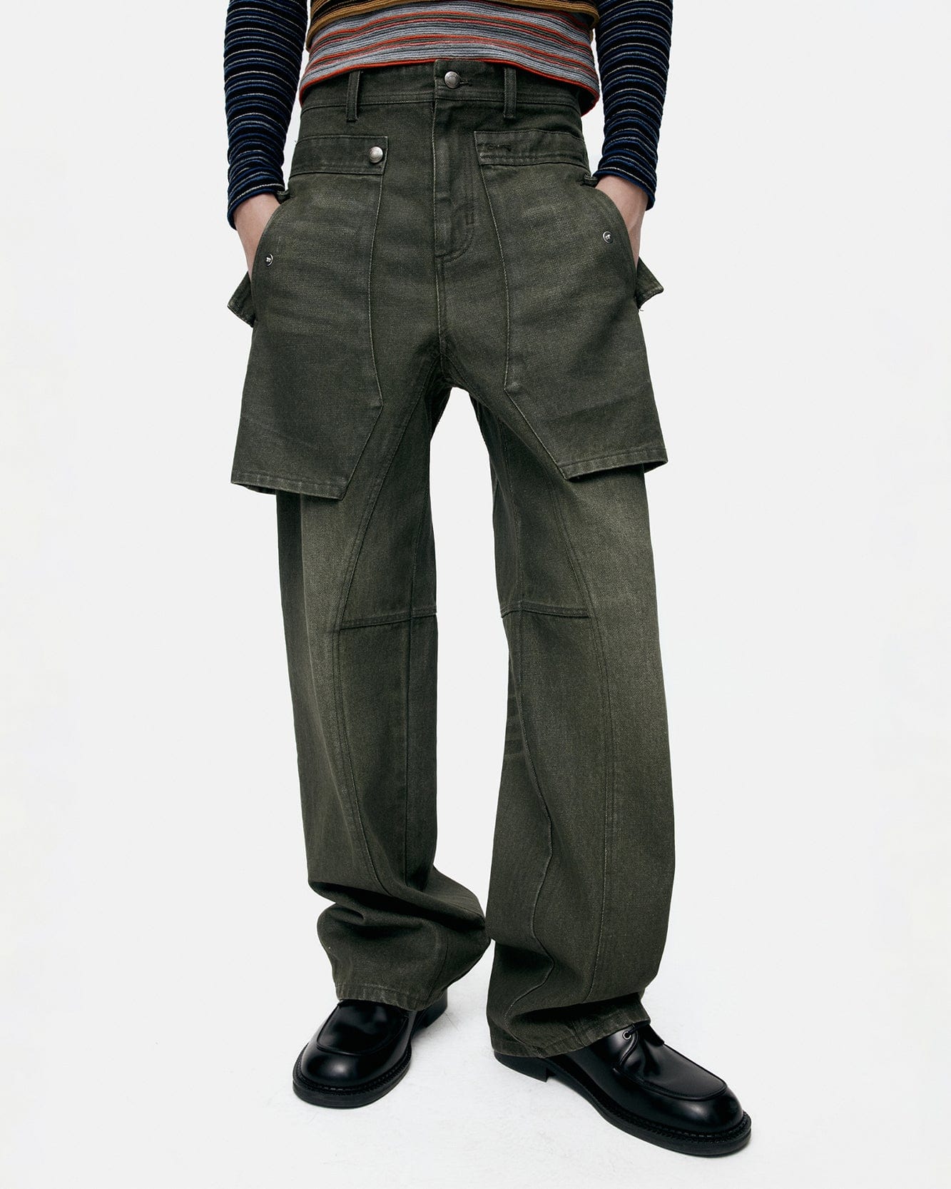 기타 UNISEX RAPTOR LAYERED WIDE-LEG JEANS apa837u(WASHED GREEN)