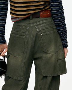 기타 UNISEX RAPTOR LAYERED WIDE-LEG JEANS apa837u(WASHED GREEN)