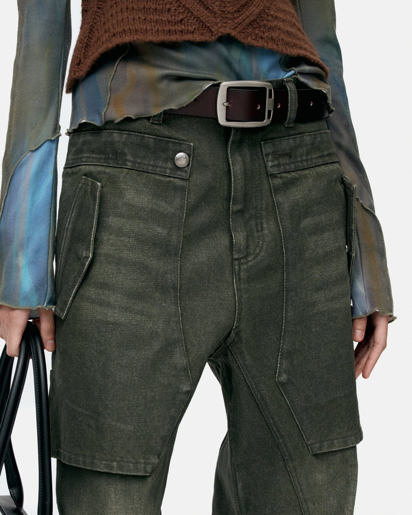 기타 UNISEX RAPTOR LAYERED WIDE-LEG JEANS apa837u(WASHED GREEN)