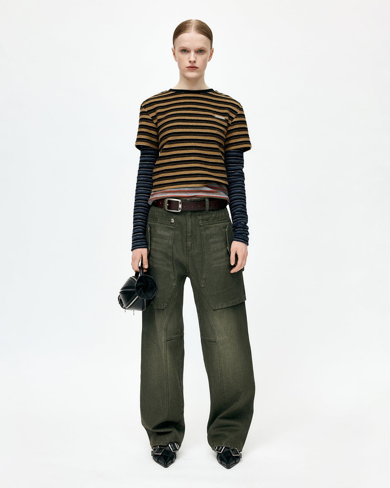 기타 UNISEX RAPTOR LAYERED WIDE-LEG JEANS apa837u(WASHED GREEN)