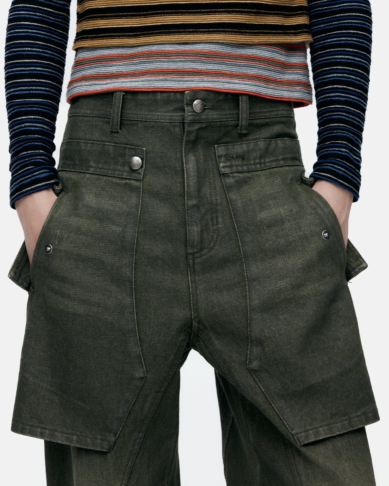 기타 UNISEX RAPTOR LAYERED WIDE-LEG JEANS apa837u(WASHED GREEN)