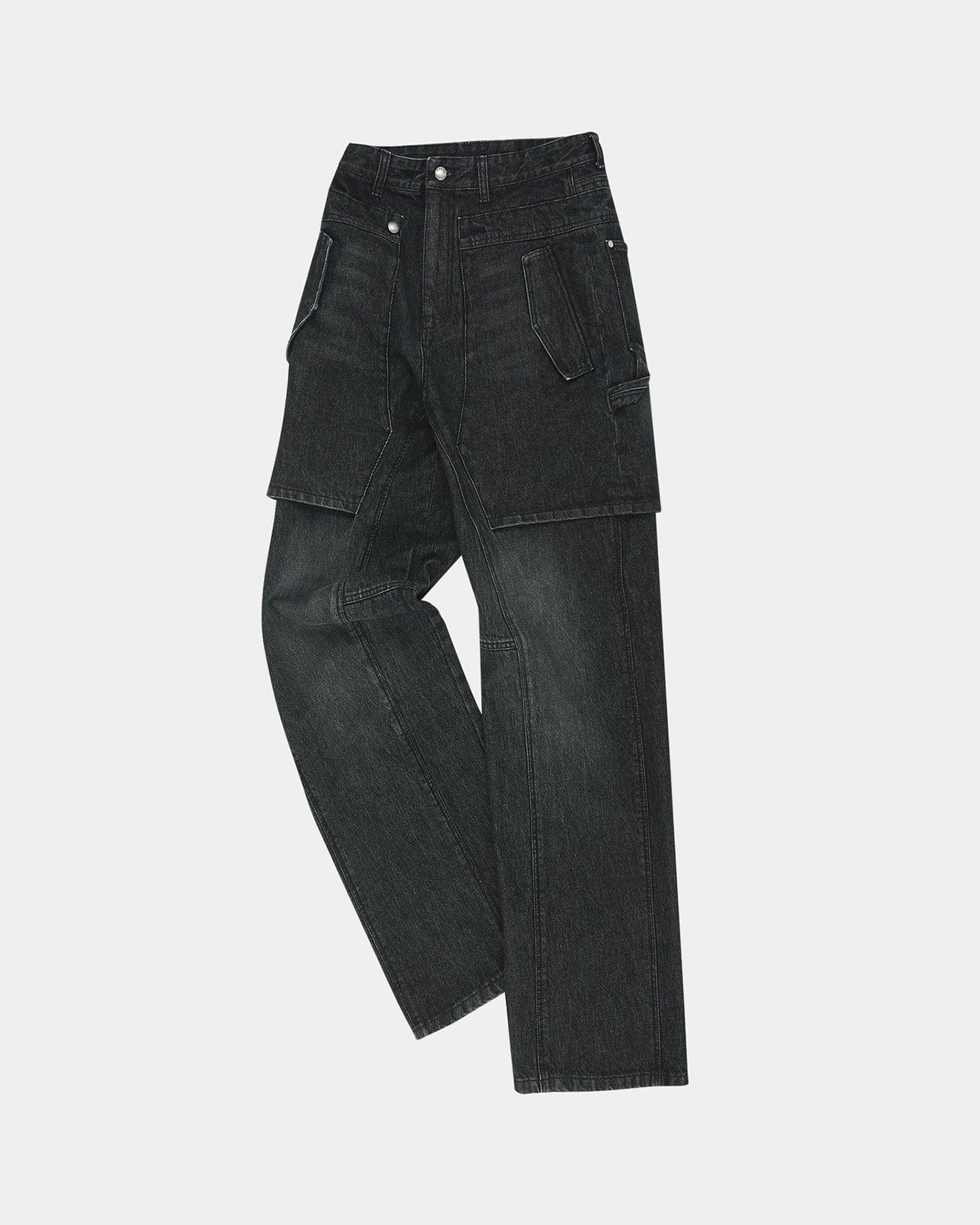 기타 UNISEX RAPTOR LAYERED WIDE-LEG JEANS apa838u(WASHED BLACK)