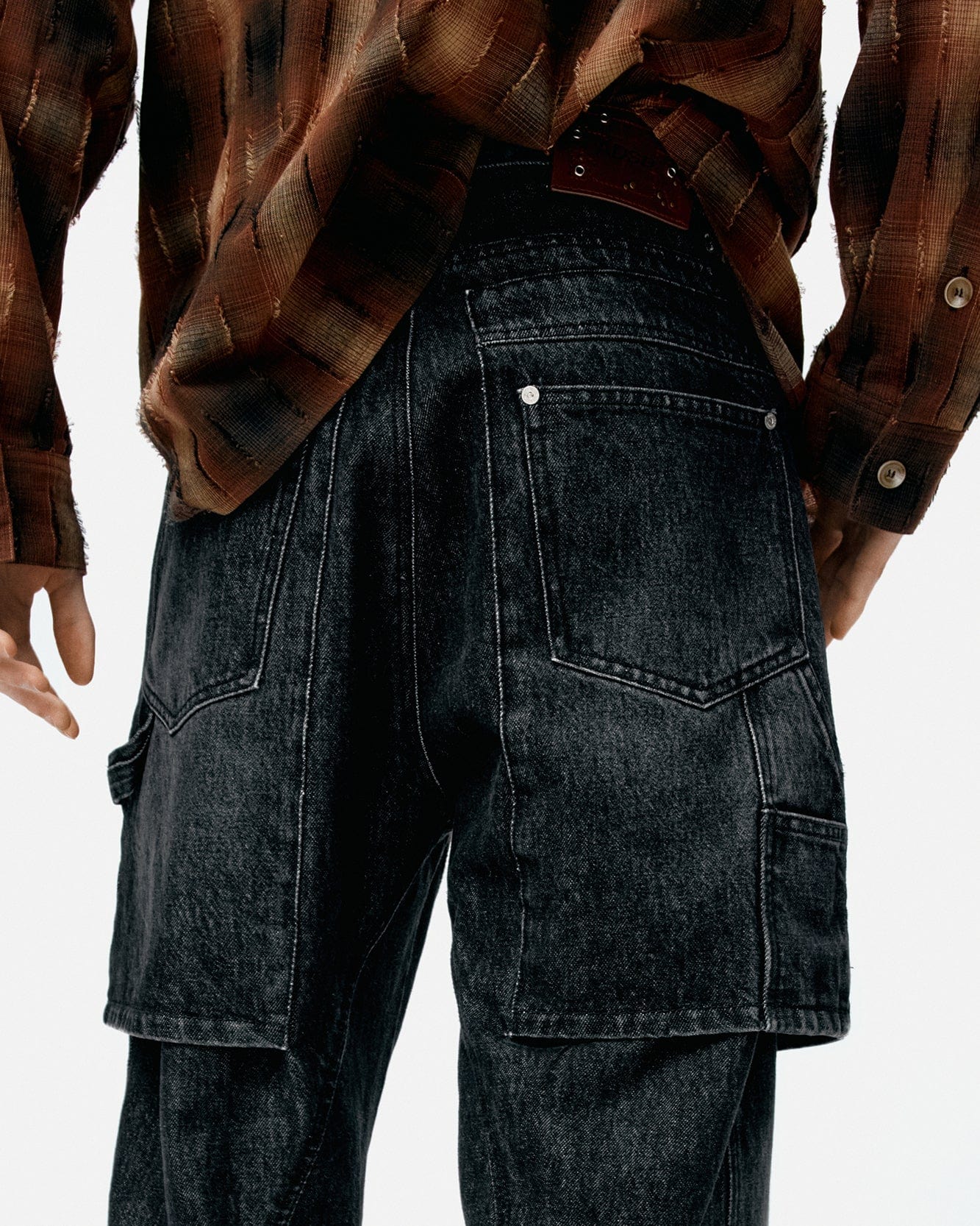 기타 UNISEX RAPTOR LAYERED WIDE-LEG JEANS apa838u(WASHED BLACK)
