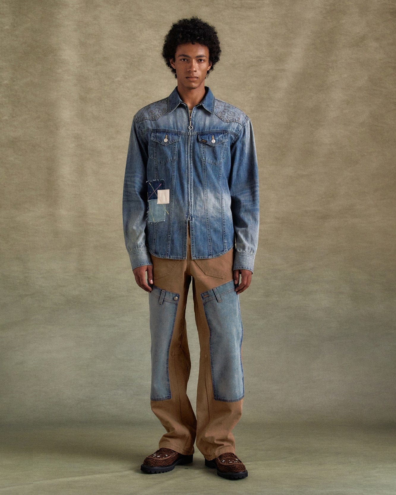 기타 UNISEX RE-MAKE CARPENTER JEANS apa810u(BROWN/BLUE)