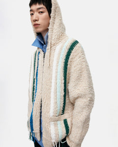 기타 UNISEX REVERSE STRIPE KNIT HOODIE atb1351u(ECRU)