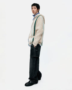 기타 UNISEX REVERSE STRIPE KNIT HOODIE atb1351u(ECRU)