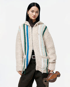 기타 UNISEX REVERSE STRIPE KNIT HOODIE atb1351u(ECRU)