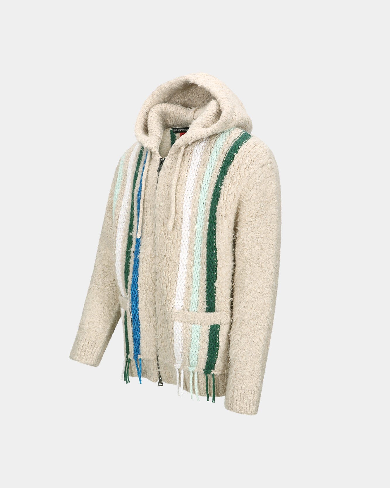 기타 UNISEX REVERSE STRIPE KNIT HOODIE atb1351u(ECRU)