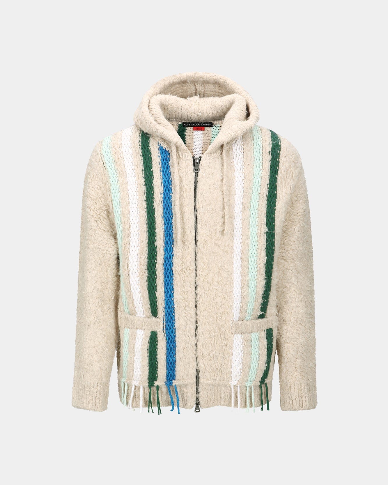 기타 UNISEX REVERSE STRIPE KNIT HOODIE atb1351u(ECRU)