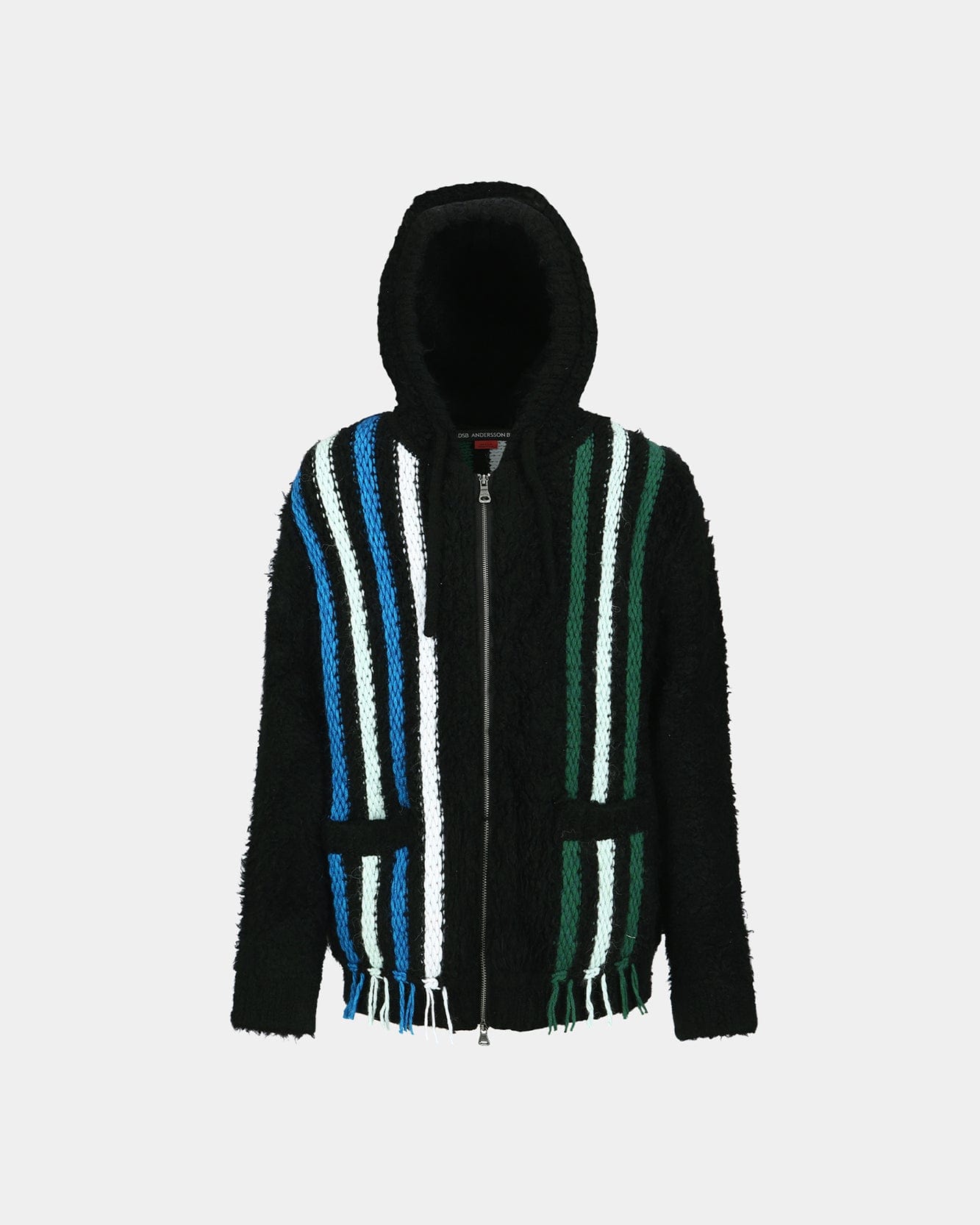 기타 UNISEX REVERSE STRIPE KNIT HOODIE atb1389u(BLACK)